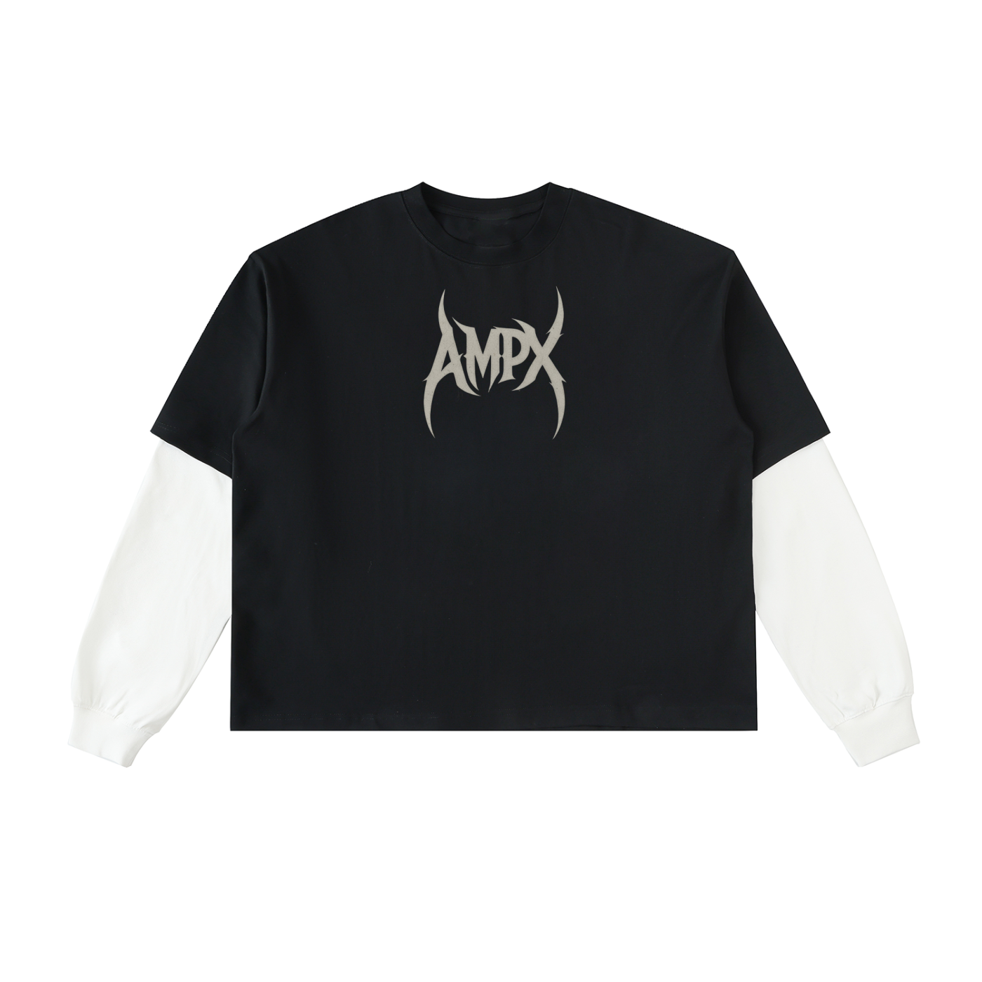 Layered Contrast Sleeve Cotton T-Shirt