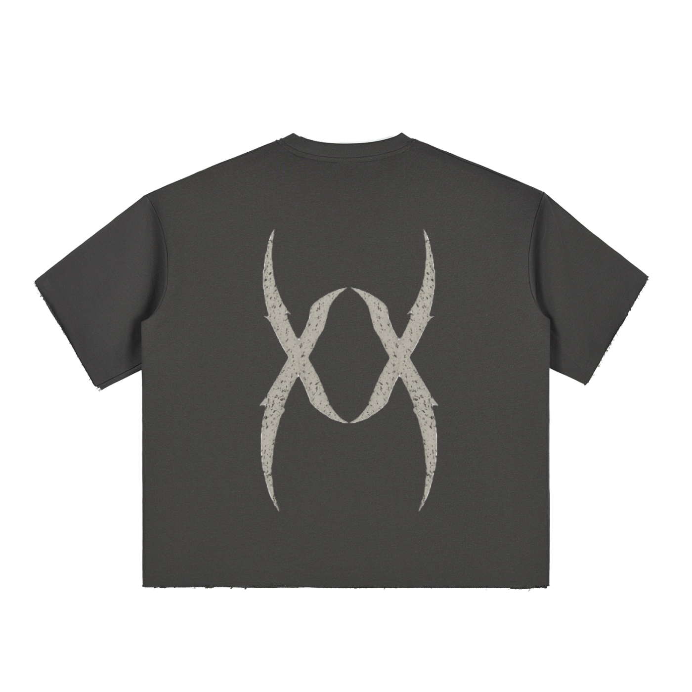 Ampx Boxy Half-Sleeve Raw-Edge T-Shirt