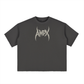 Ampx Boxy Half-Sleeve Raw-Edge T-Shirt