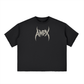 Ampx Boxy Half-Sleeve Raw-Edge T-Shirt